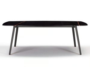 SQUID M - Hexagonal die cast aluminium and marble table _ SCAB DESIGN